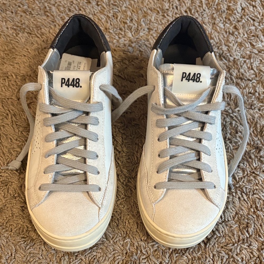 P448 women’s Cream and Gray Sneakers
